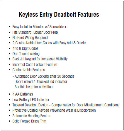 baldwin keyless entry deadbolts