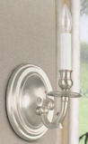 satin nickel electric wall sconce