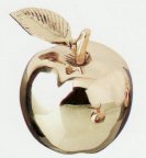 brass apple paperweight
