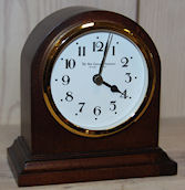 Round Desk Clock with Mahogany Finish
