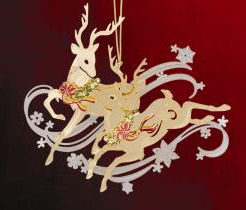baldwin frolicking reindeer ornament