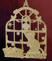 baldwin cat in window ornament