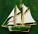 schooner christmas ornament