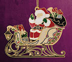 santa on sleigh ornament
