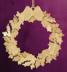 solid brass wreath ornament