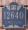 monogram address plaque