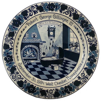 blue delft birth plate