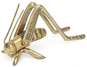 SOLID BRASS CRICKET is the SYMBOL OF A FIGHTING SPIRIT & GOOD LUCK 3 3/4" long 