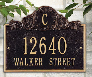 Acanthus Monogram Address Plaque