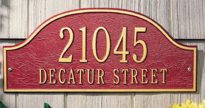 Admiral personaliized address plaque