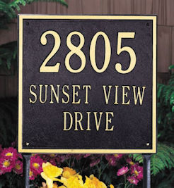Square Personalized Address Plaque by Whitehall