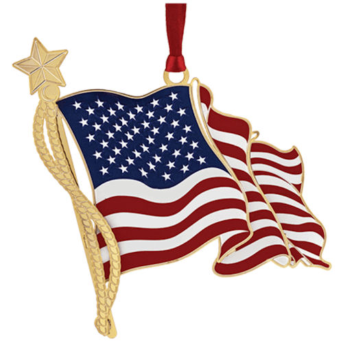 American Flag Christmas Ornament