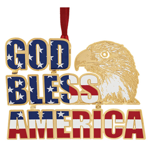 God Bless America Christmas Ornament