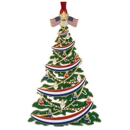 Classic Patriotic Tree Christmas Ornament