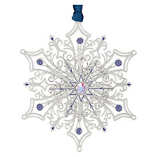 Glittering Silver Snowflake Christmas Ornament