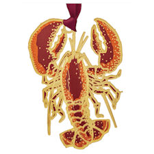 Coastal Lobster Christmas Ornament Handcrafted in the USA Item #60017