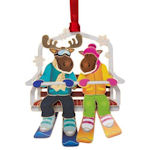 #61294 Moose on Chairlift Christmas Ornament