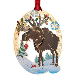 Holiday Moose Christmas Ornament