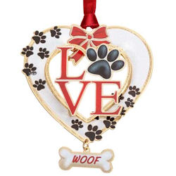 Dog Love Christmas Ornament