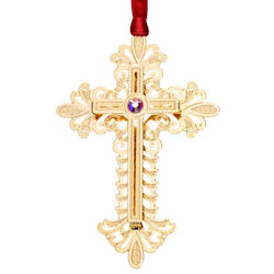 Gold Cross Christmas Ornament