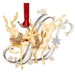 Frolicking Reindeer Christmas Ornament
