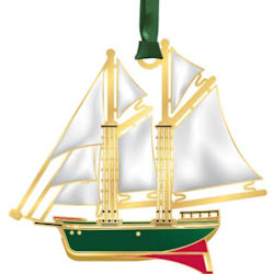 Schooner 3D Christmas Ornament