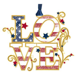 Patriotic Love Christmas Ornament