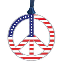 Americana Peace Symbol Christmas Ornament