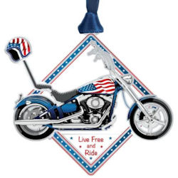 Americana Motorcycle Christmas Ornament