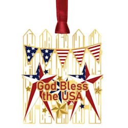 Americana Picket Fence Christmas Ornament