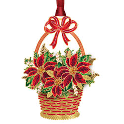 Poinsettia Basket Christmas Ornament