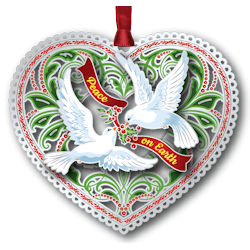 Peace Doves Christmas Ornament