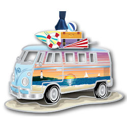 Coastal Van Christmas Ornament