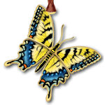 #63646 Yellow Swallowtail Christmas Ornament