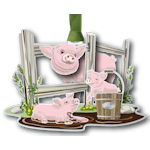 #63648 Mama Pig & Piglets Christmas Ornament