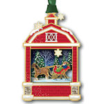 #63668 Winterscape Barn Christmas Ornament