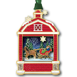 Winterscape Barn Christmas Ornament