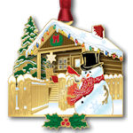 #63677 Holiday Cabin Christmas Ornament