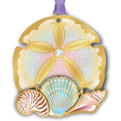 Sand Dollar Collage Christmas Ornament