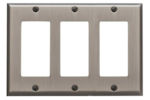 baldwin square bevel triple GFCI switch plate