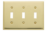 baldwin square bevel triple toggle switch plate