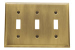 baldwin square bevel triple toggle switch plate