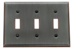 baldwin square bevel triple toggle switch plate