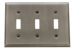 baldwin square bevel triple toggle switch plate