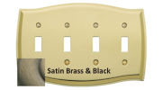 baldwin square bevel quad Toggle switch plate