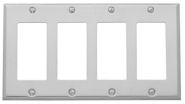 Baldwin square beveled edge quad GFCI switch plate