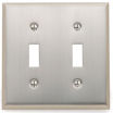 Baldwin square beveled edge double toggle switch plate