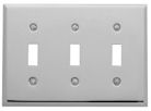 Baldwin square beveled edge triple toggle switch plate