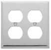 Baldwin square beveled edge double duplex switch plate