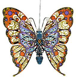 Vibrant Butterfly Christmas Ornament